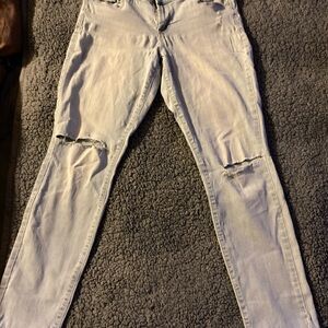 Old Navy Women's Light Blue Ripped Skinny Jeans